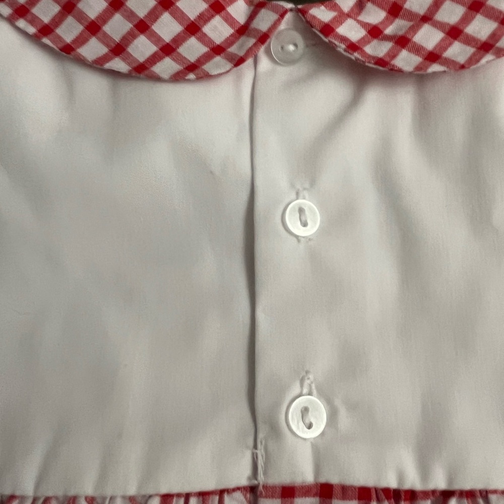 NEW Petit Ami Girl Farm Bloomer Set Red Gingham Farmhouse Size 6 months - Picture 10 of 11